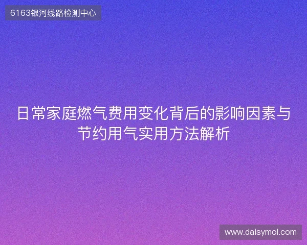 日常家庭燃气费用变化背后的影响因素与节约用气实用方法解析